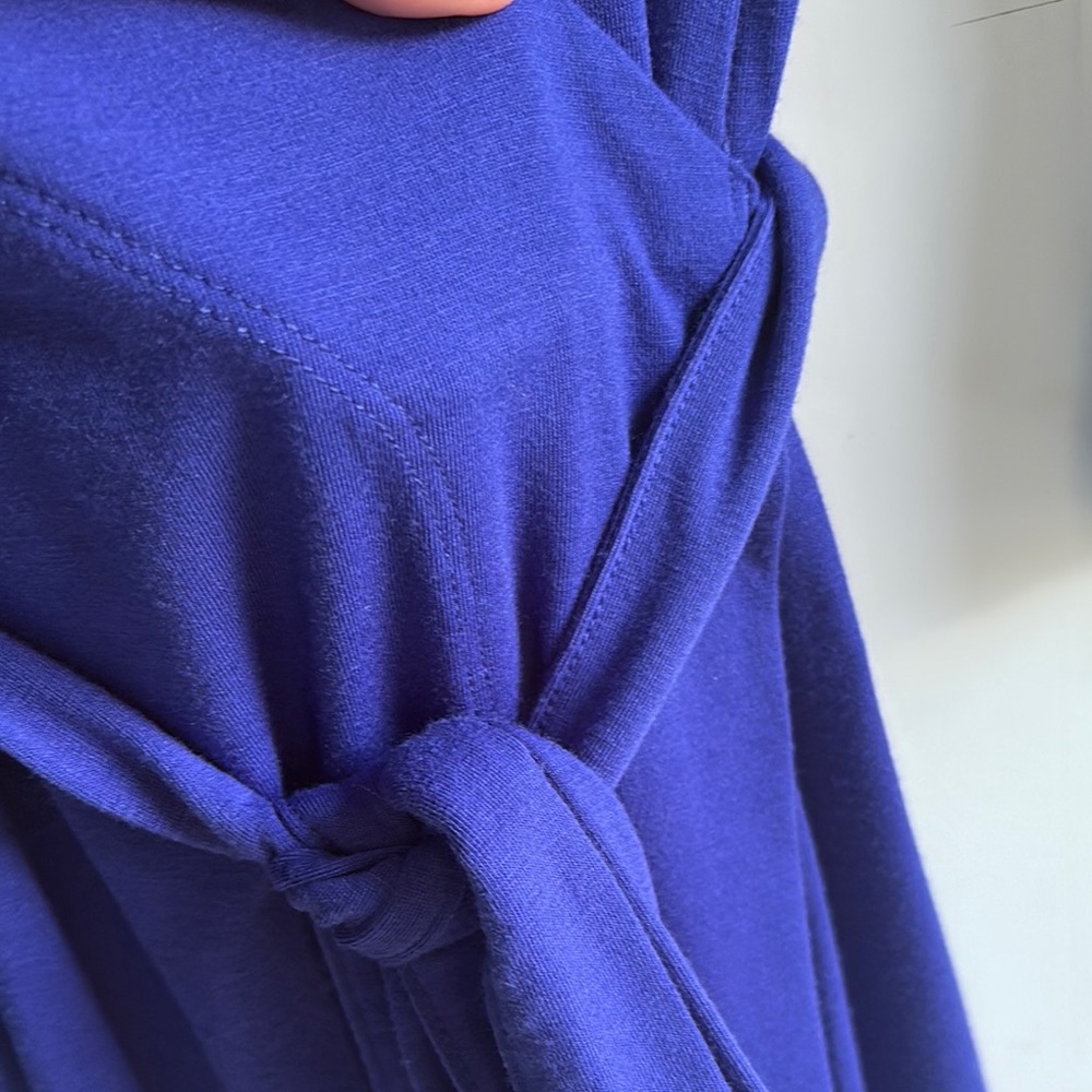 GAP Wrap Dress Pretty Purple Blue Knit Size L - Picture 5 of 8